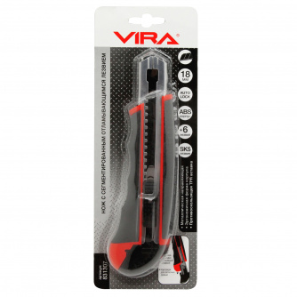Купить Нож-автомат VIRA Auto-lock 2-компонентная рукоятка + 6 запасных лезвий 18 мм фото №3
