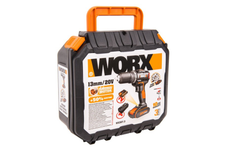 Купить Дрель аккумуляторная WORX WX367.3  20V 2,0Ач кейс фото №9