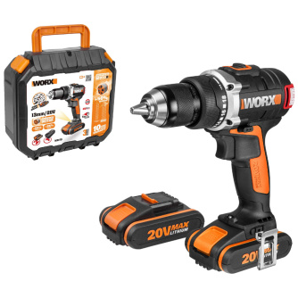 Купить Дрель аккумуляторная WORX BL WX175 20V 2,0Ач кейс фото №1